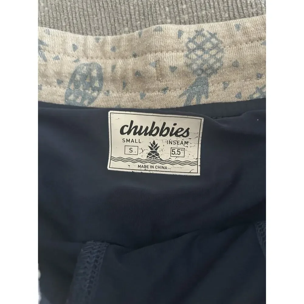 Chubbies Sweat Shorts Mens S Pineapple Drawstring Elastic Waist Casual Blue